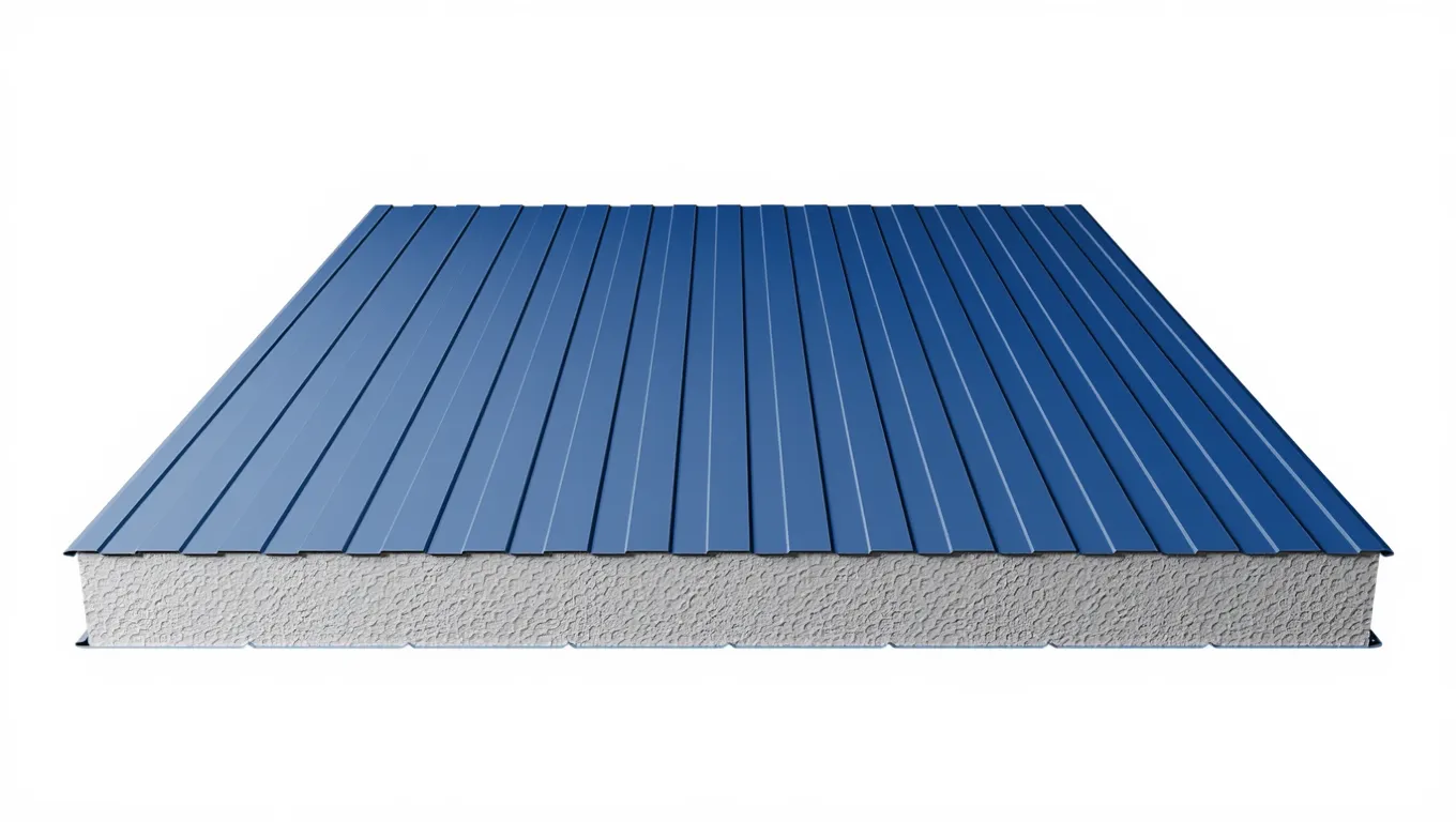 Стеновая сэндвич-панель с пенополистиролом 150 мм цвет RAL (полиэстер) верх 0,45 мм / низ 0,5 мм (ширина 1200 мм)